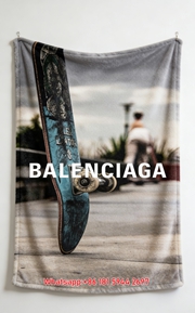 Balenciaga Skateboard Flannel Sofa Throw Blanket Luxury Brand Cover BA002